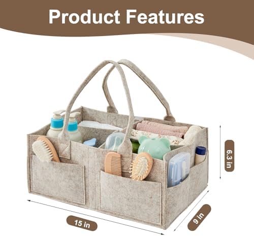 Upgraded Baby Diaper Caddy Organizer, Portable Nursery Storage Bin - Image 4