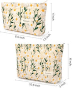 SOIDRAM 2 Pcs Makeup Bag Large Cosmetic Bag Toiletry Bag Makeup Pouch Travel - Image 4