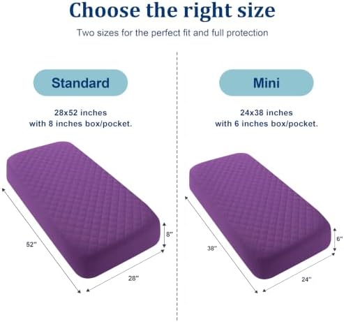 BEDSUM 2-Pack Waterproof Mini Crib Mattress Protector - Image 4