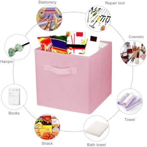 2Pcs Storage Cubes, 10.5 Inch Collapsible Storage Bins, Fabric Foldable Bins - Image 5