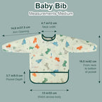 Accmor 5 Pack Long Sleeve Bibs, Baby Smock Waterproof Sleeved Bib Smock - Image 7