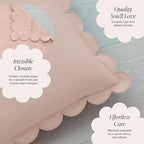 BEBE BASK Scalloped Pillow Cover Set of 2, Cotton - Image 4