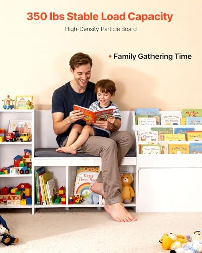 VEVOR Kids Reading Nook, Wooden Storage Bench - Image 6