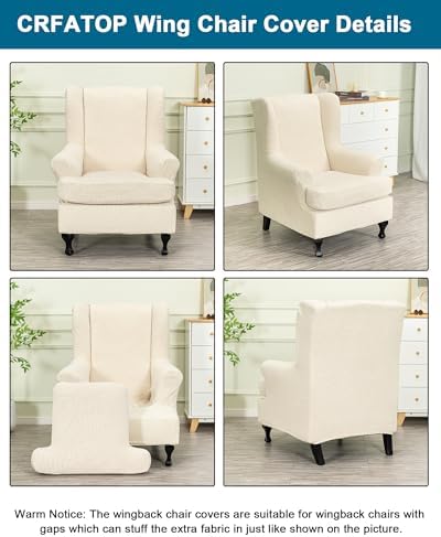 CRFATOP Wingback Chair Covers Stretch Armchair Slipcovers - Image 3