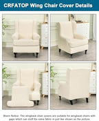 CRFATOP Wingback Chair Covers Stretch Armchair Slipcovers - Image 3