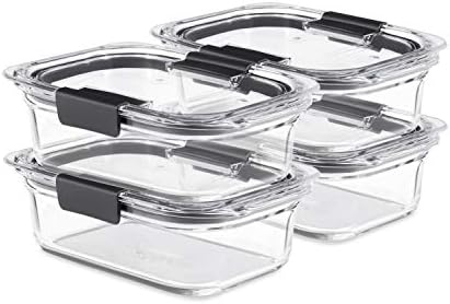 Rubbermaid Brilliance Glass Food Storage Containers, 3.2 Cup, Leak-Proof by Rubbermaid