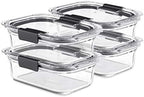Rubbermaid Brilliance Glass Food Storage Containers, 3.2 Cup, Leak-Proof by Rubbermaid