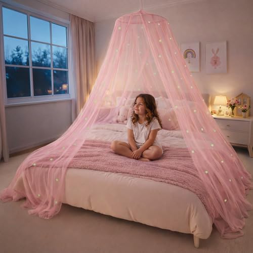 Bollepo Pink Bed Canopy for Girls by Bollepo
