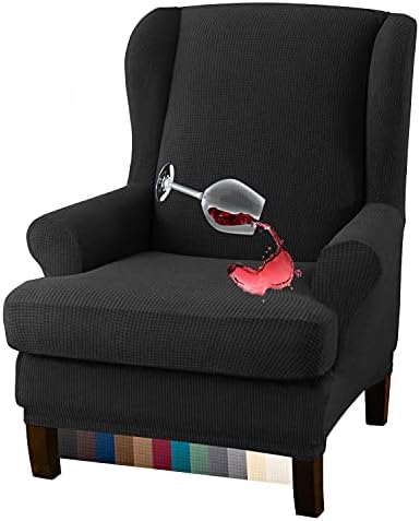 Granbest Premium Water Repellent Wingback Chair Cover 2-Piece High Stretch by Granbest