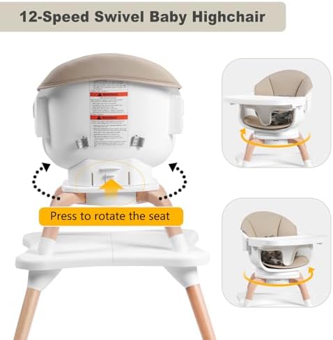 High Chair, 7 in 1 Wooden Baby High Chair - Image 5