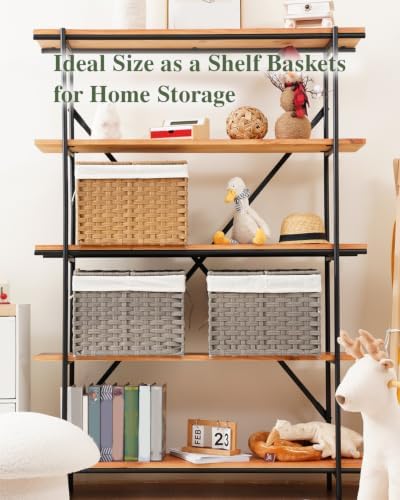 SETVSON Storage Basket with Lid, 9.2 Gal PE Rattan Trunk - Image 4
