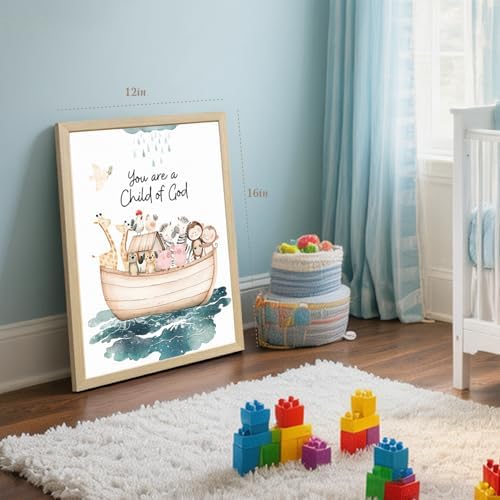 Clicyre Noahs Ark Nursery Wall Decor, Christian Baby Room Wall Art 16x24 In - Image 6