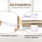 Hion Magnetic Curtain Tiebacks White 2pcs, Curtain Tiebacks Buckles Holdbacks - Image 5