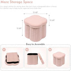 B FSOBEIIALEO Storage Ottoman Cube, Flowers Shaped Ottomans - Image 3