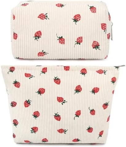SOIDRAM 2 Pcs Cute Makeup Bag Large Cosmetic Bag Toiletry Bag Makeup Pouch by SOIDRAM