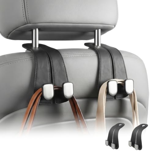 2 Pack Car Purse Hooks, Leather Car Headrest Hooks by Unknown