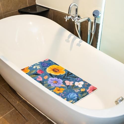 Bathtub Mat Non Slip 26.8x15.1In, Flower Bath Mat - Image 5