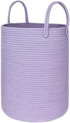 MEGASKET Purple Woven Laundry Basket, Decorative Baby Nursery Clothes Hamper by MEGASKET