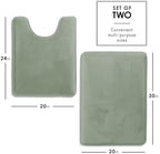 Clara Clark 2 Piece Bathroom Rugs, Velvet Memory Foam Bath Mat Set, Non-Slip - Image 2