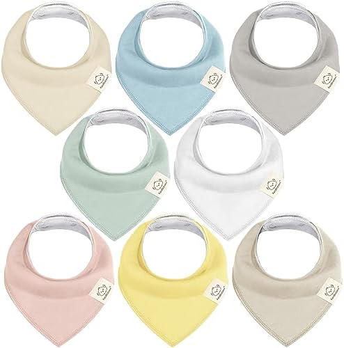KeaBabies 8pk Organic Baby Bandana Bibs by KeaBabies