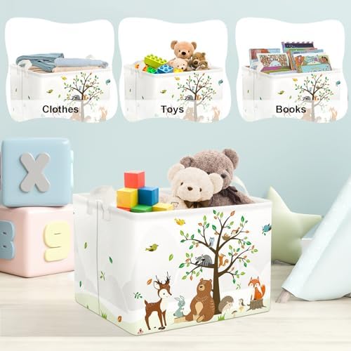 Clastyle Woodland Nursery Animal Tree Baby Gift Storage Basket - Image 5