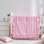 3 Pieces Crib Bedding Set Baby Ruffle Quilted Comforter - Image 4