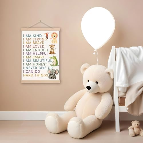 Positive Affirmations Poster, I Am Kind I Am Strong I Am Brave Inspirational - Image 2