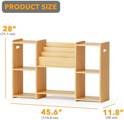 SpaceAid 6-in-1 Bookshelf Storage Organizer, Montessori Bookcase - Image 2
