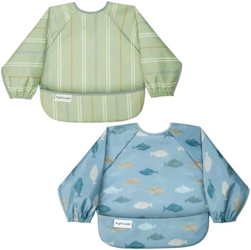 Tiny Twinkle Long Sleeve Bib for Babies&Toddlers|2-Pack Waterproof Smock Bib by TinyTwinkle