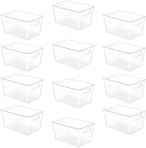 YIHONG 12 Pack Clear Storage Bins, Pantry Organizer Bins by YIHONG