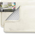 Clara Clark 2 Piece Bathroom Rugs Bath Mat Set, Velvet Memory Foam Bath Mats - Image 3