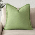 Foindtower Decorative Linen Fringe Throw Pillow Covers Cozy Boho Farmhouse by Foindtower