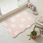 GRANNY SAYS Floral Pink Bathroom Rug, Cute Scalloped Bath Mat - Image 6