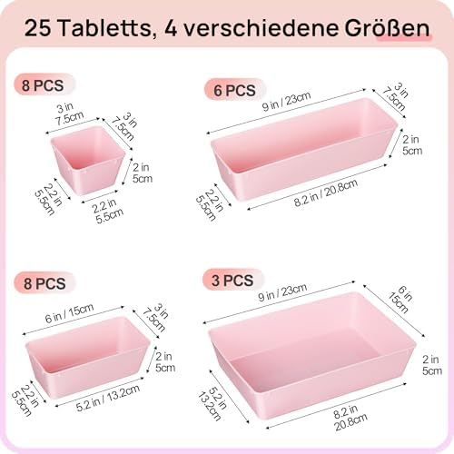 Vtopmart 25 Pack Plastic Drawer Organizers - Image 2