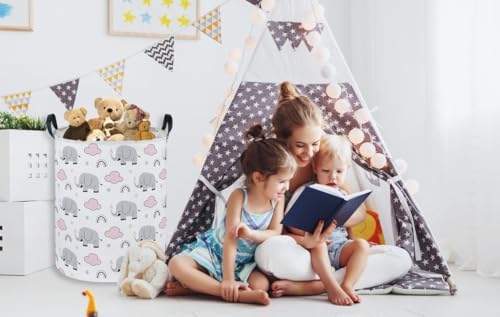 Essme Kids Laundry Basket, Elephant Hamper Collapsible Canvas Waterproof - Image 5