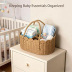 Diaper Caddy Organizer, Paper Rope Storage Baskets Nursery Bin - Image 4