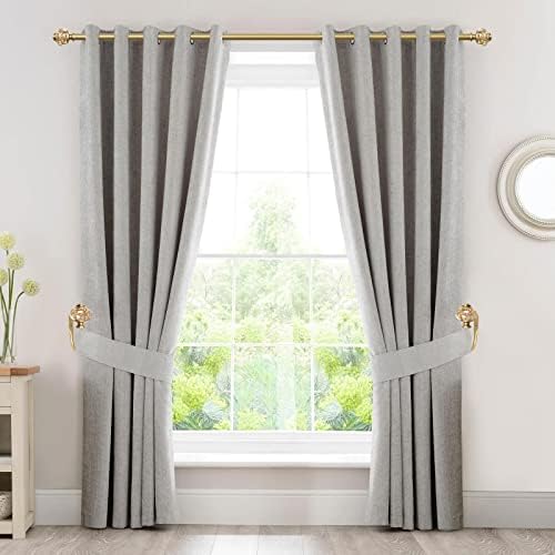 USFOOK Gold Curtain Holdbacks, Decorative Drapery Tiebacks, 2 Pack/1 Pair - Image 2
