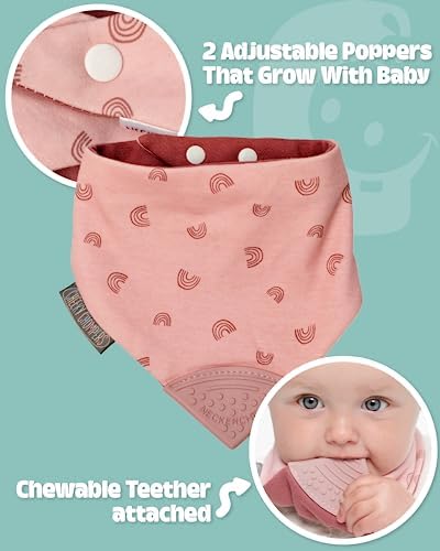 Cheeky Chompers Neckerchew Teething Bib, 2-in-1 Bandana Style Bib w/Food Grade - Image 3