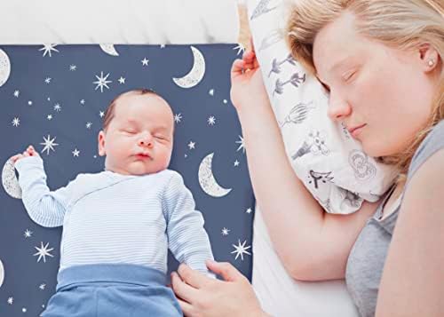 100% Organic Cotton 2 Pk Bedside Sleeper Bassinet Fitted Mattress Sheets - Image 4
