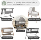 Muslin Bassinet Sheets for Baby Delight Beside Me, Chicco LullaGo, Delta - Image 2