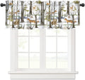 Forest Animal Valance Curtain for Kids Cartoon Tree Job Forest Hunting Lodge by AAVEUP