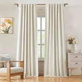 ZJDECOR Beige Stripe Full Blackout Curtains 90 Inch by ZJDECOR