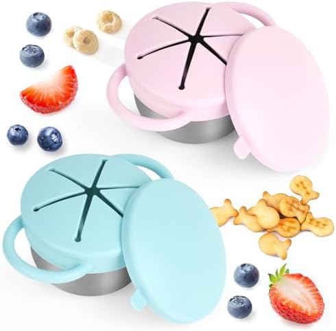 Daximo 2 Pack Snack Cups for Toddlers Spill Proof by Daximo