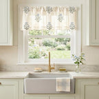 Floral Kitchen Valances for Windows, Farmhouse Linen Sheer Window Valance for by LINOROSA