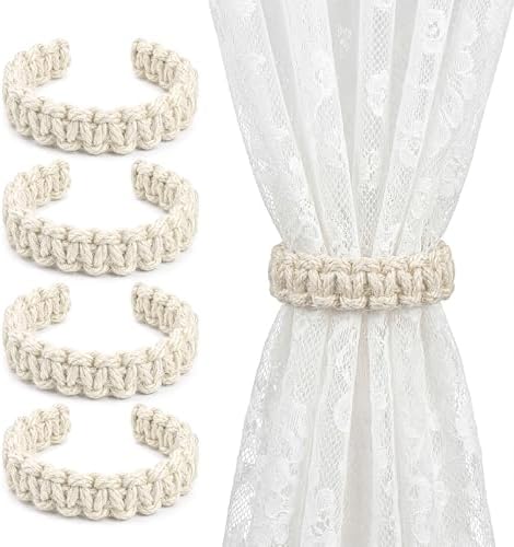 Boho Curtain Tiebacks, Braided Curtain Holdbacks by HOMEBROS
