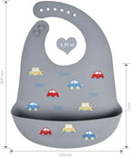 2 Pack Silicone Baby Bibs Adjustable Fit Waterproof Bib - Image 2