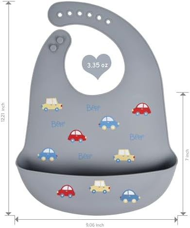 2 Pack Silicone Baby Bibs Adjustable Fit Waterproof Bib - Image 2
