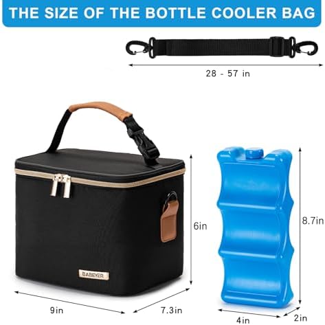 Breastmilk Cooler Bag with Ice Pack Fits 6 Baby Bottles Up to 5 Ounce, Baby - Image 5