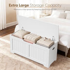 Wooden Storage Chest Box with Flip-top Lid & Safety Hinge, 39.4 Inch Living - Image 2