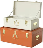 Vixdonos Decorative Large Metal Box Storage Trunk Chest Set of 2 College Dorm by Vixdonos